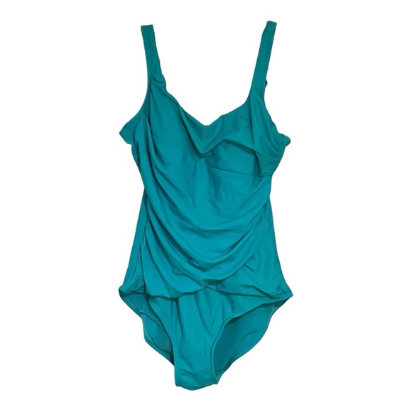 SPANX Other - Love Your Assets by SPANX Vibrant Turquoise Ruched Swimsuit XL VGUC